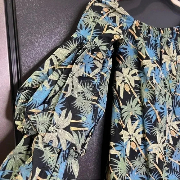 REVOLVE x Petersyn Lily Off the Shoulder Tropical Print Cotton Top Size XS - Picture 5 of 12